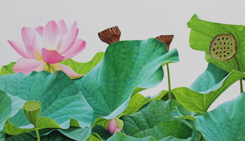 “Lotus 76” by Frank DePietro, Peninsula Gallery exhibitor.